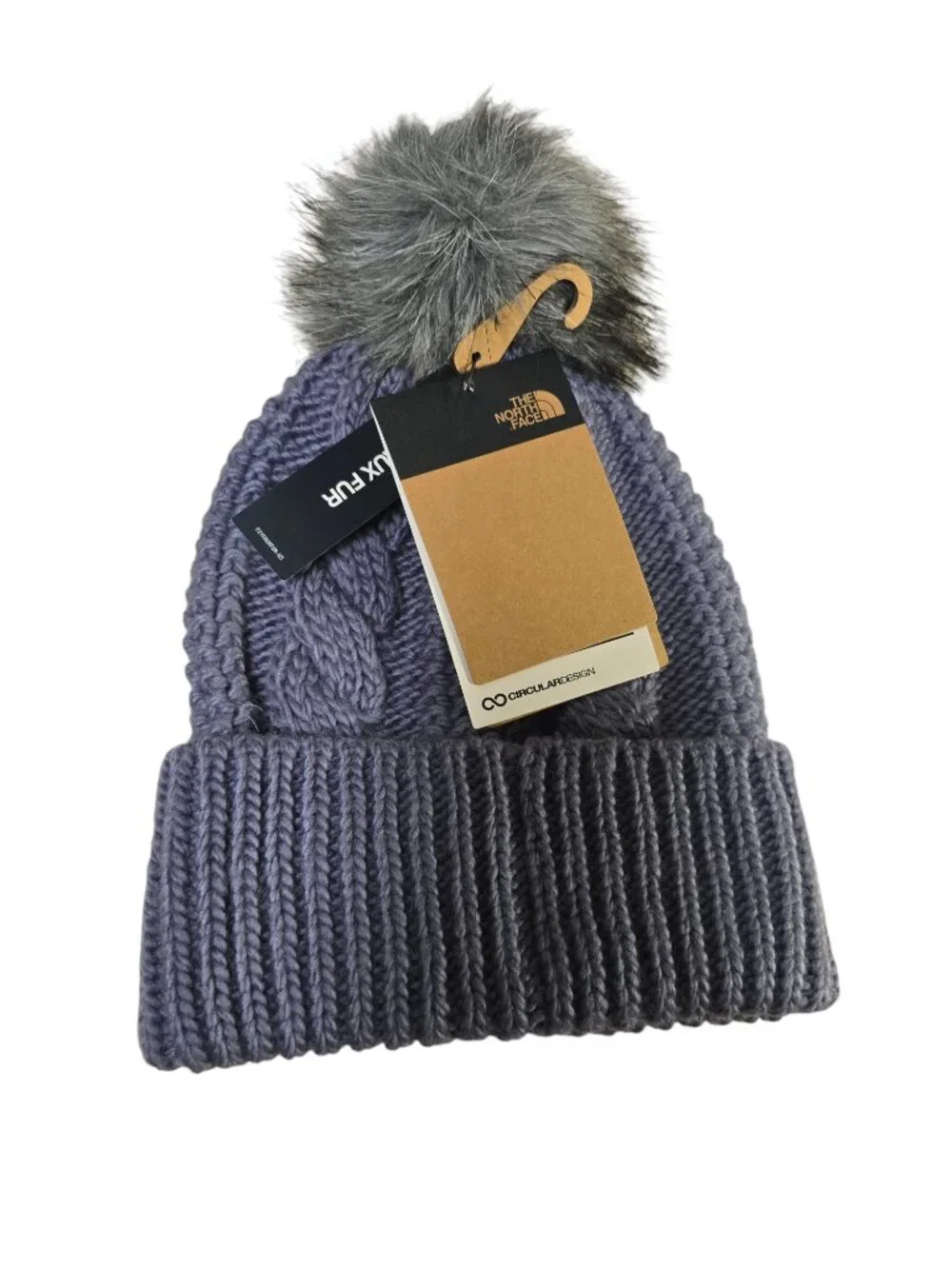 THE NORTH FACE Women's Oh Mega Fur Pom Beanie | Deep Fit Cuffed Winter Hat NWT